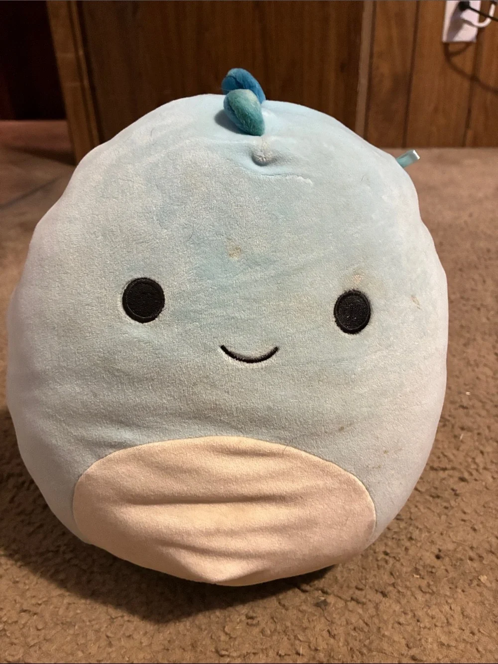 Squishmallows Light Blue Narwhal Plush with Cream Belly